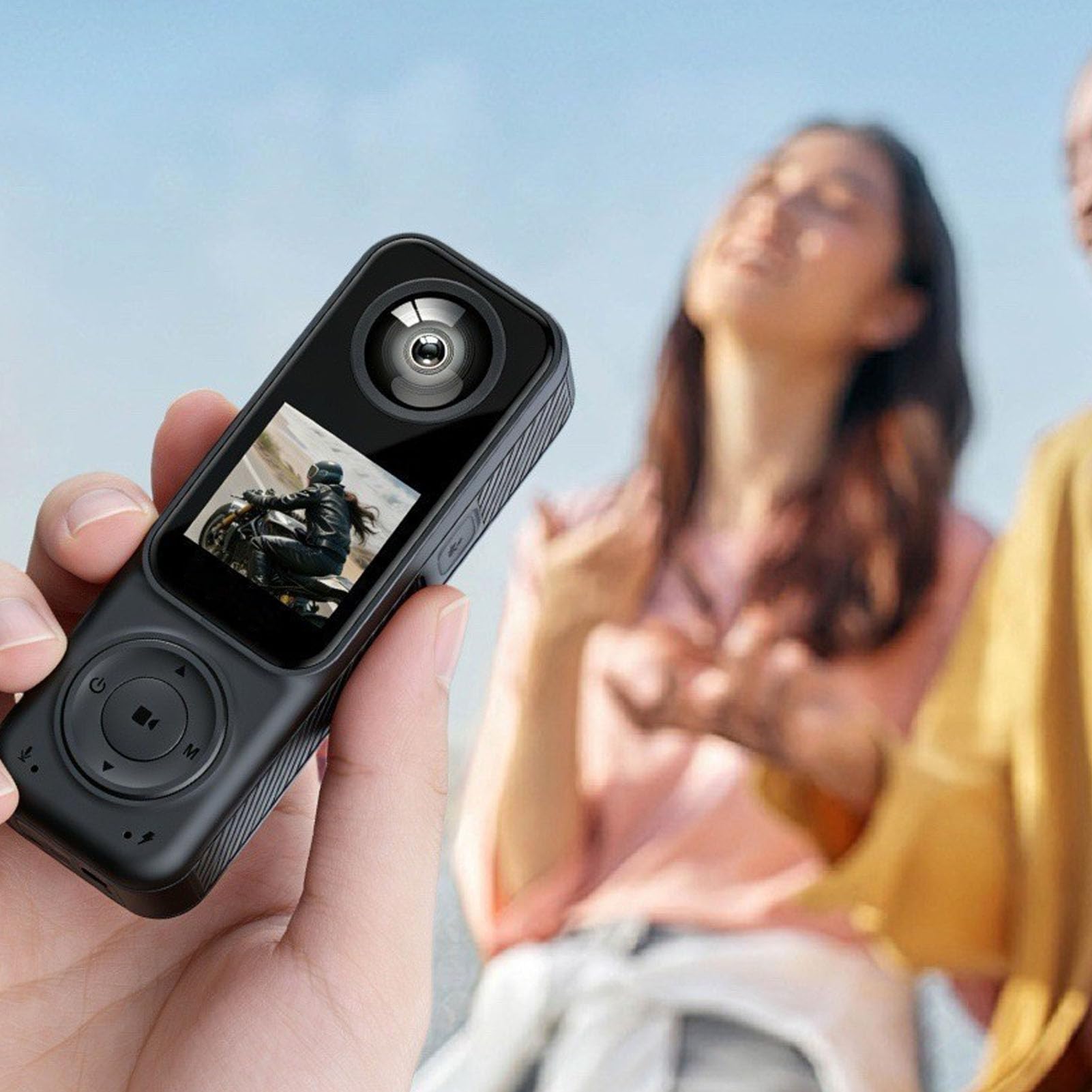Jectse Action Camera 4K, Videoregistratore Sportivo Wi-Fi Grandangolare a Doppio Obiettivo da 130° con App per Vlogging in Bicicletta