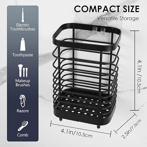 Miniatura 2 de Soporte de pared para cepillo de dientes para baño, organizador de acero inoxidable para cepillos de dientes y pasta de dientes, soporte para