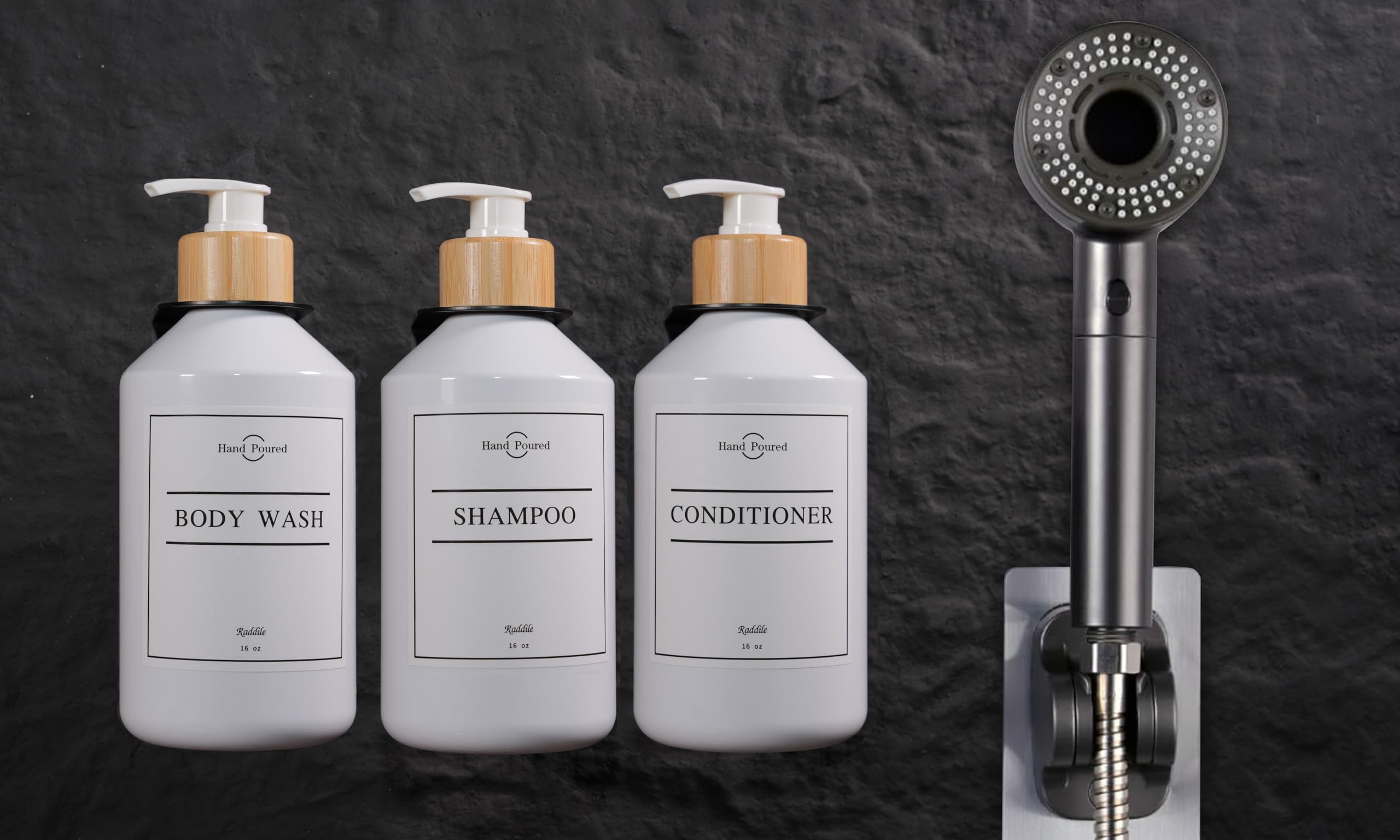 Dispenser Doccia 3 Scomparti - Senza Foratura, Capienza 1500ml Per Shampoo E Balsamo - Foto 10