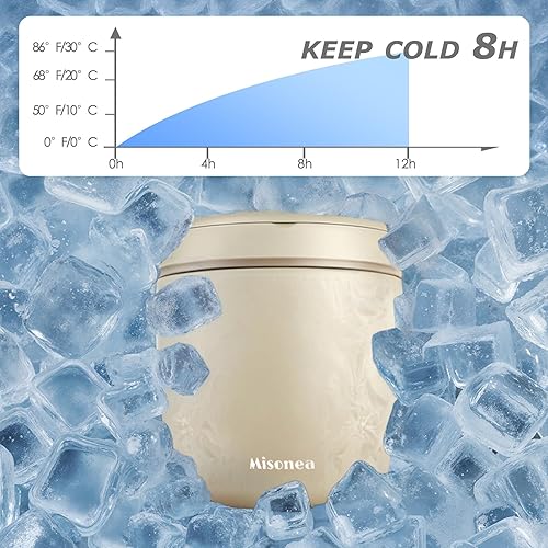 Miniatura 10 de Termo para comida caliente, 40 onzas, recipiente de alimentos aislado al vacío para adultos, de acero inoxidable, termo de boca ancha, a prueba de