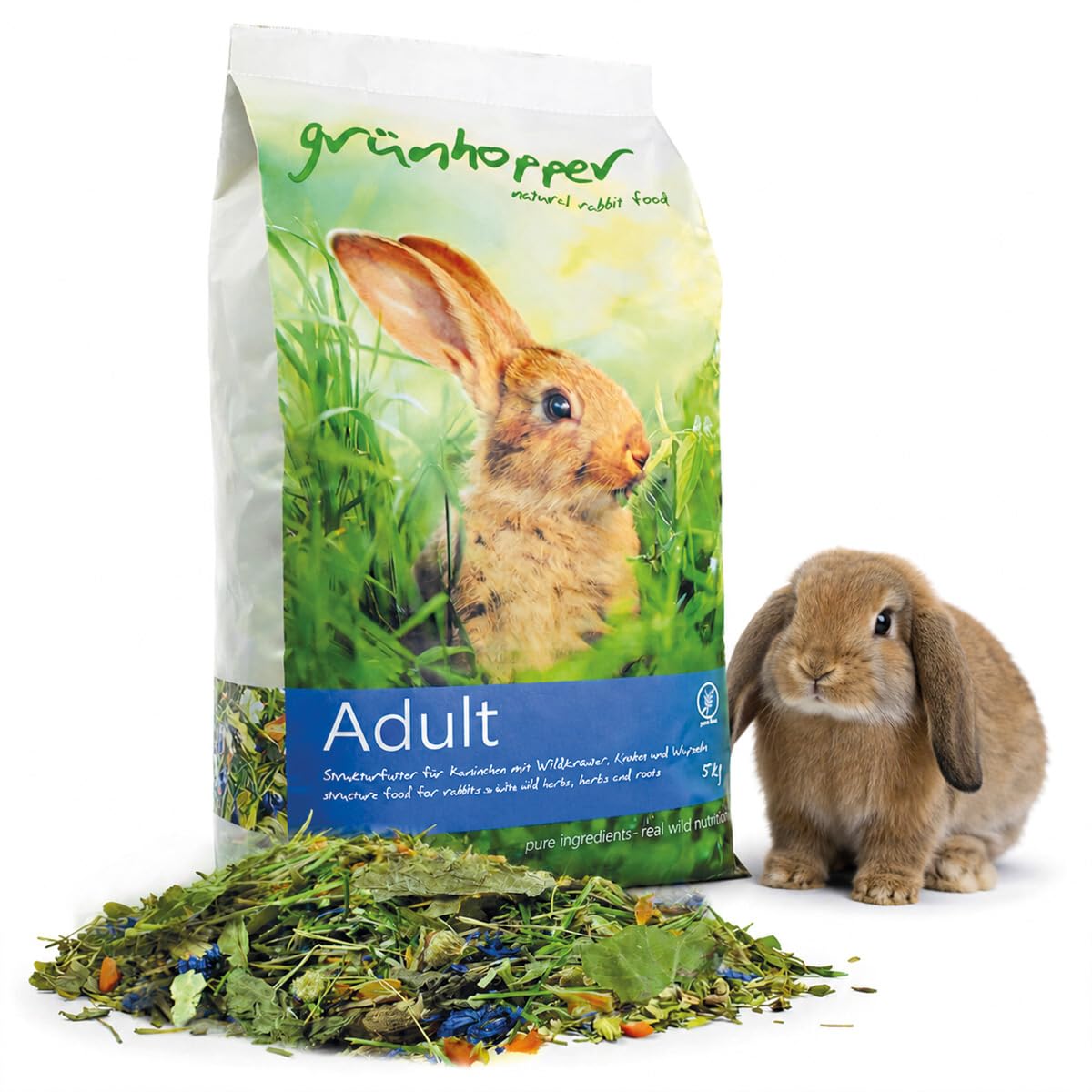 grünhopper Adult 5kg Strukturfutter Kaninchenfutter