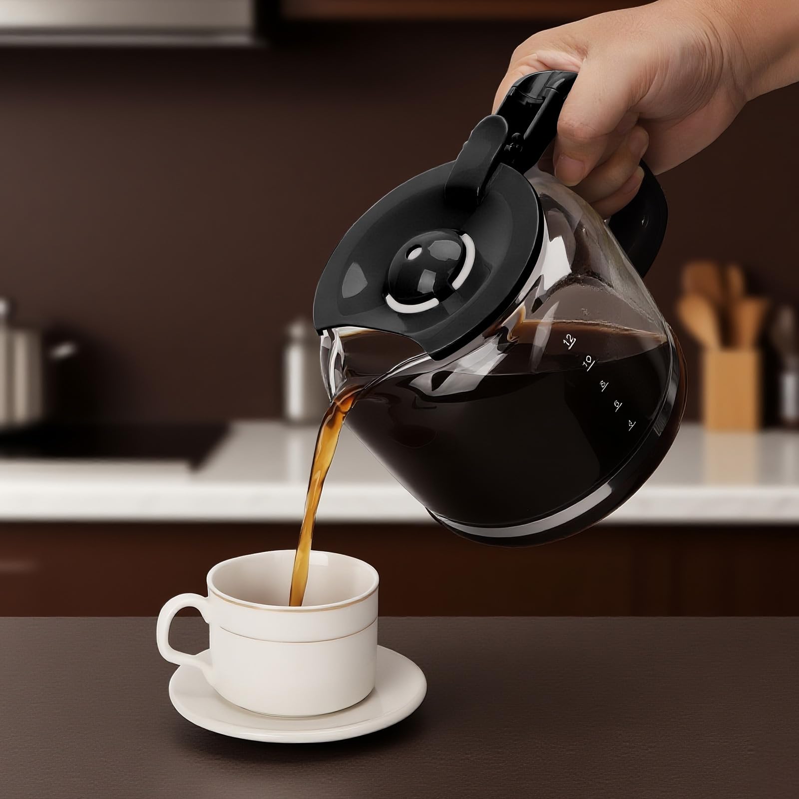Taylor Swoden Caraffa in Vetro per Macchine da Caffè Americano Taylor Swoden 300105QUK – Capacità 12 tazze (1,5 L), 950 W, Nero