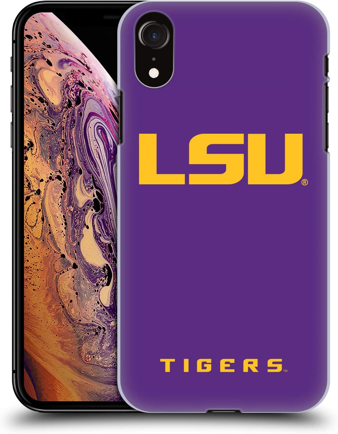 Head Case Designs Officially Licensed Louisiana State University LSU Plain Hard Back Case Compatible with Apple iPhone XR