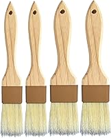 NXRACSH Natural Boar Bristle Pastry & Basting Brush Set, 1.5" & 1" No-Shedding Food-Grade Brushes for BBQ, Baking, Turkey Basting (4 Pack)