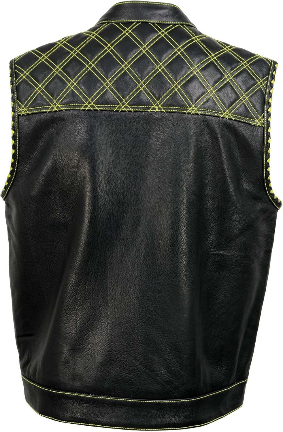 Milwaukee Leather Men’s Leather Club Vest – Paisley Lining, Contrast Stitch, Patch Ready Back, Storage Pockets - Image 2