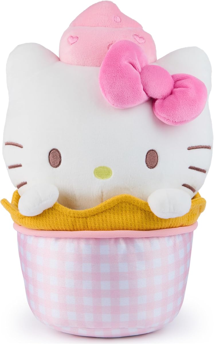 GUND Sanrio Hello Kitty Ice Cream Postre de peluche de 10 pulgadas para edades de 1+ | Promueve emocionantes juegos de rol de personajes, descubrimiento sensorial temprano y narración creativa de historias gastronómicas y de cultura pop.