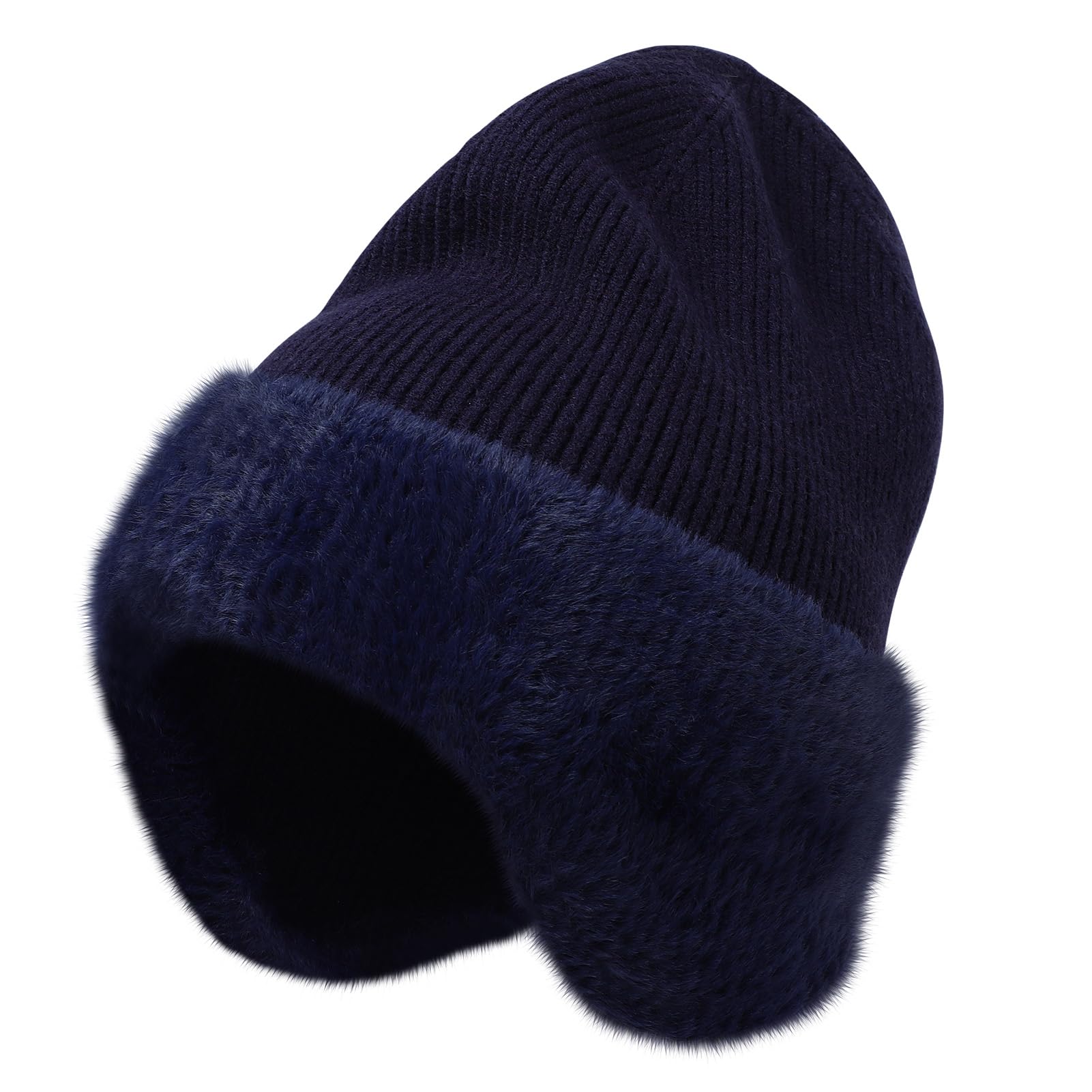 KDVOG M L XL XXL Winter Beanies Hat with Ear Flaps for Men Women Warm Thermal Knitted Earflaps