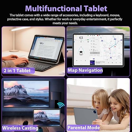 Miniatura 8 de Tablet Android 15 2026 con teclado - 26 GB+256 GB+2 TB Expand, Octa-Core, Gemini AI, 2.4G5G Wifi, 8000 mAh, Widevine L1, cámara dual, tabletas 2 en