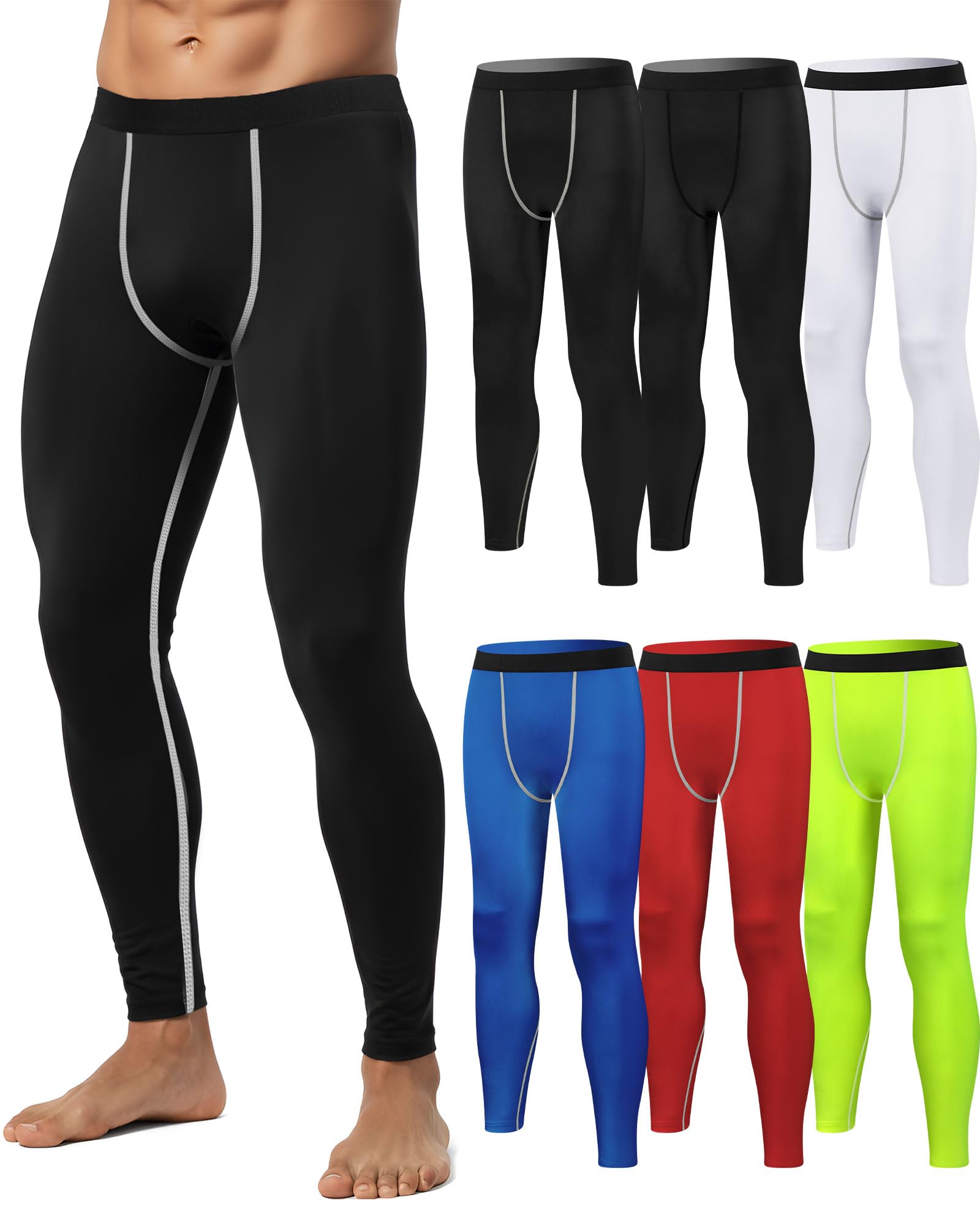 Hicarer 6 Pack Men's Compression Pants