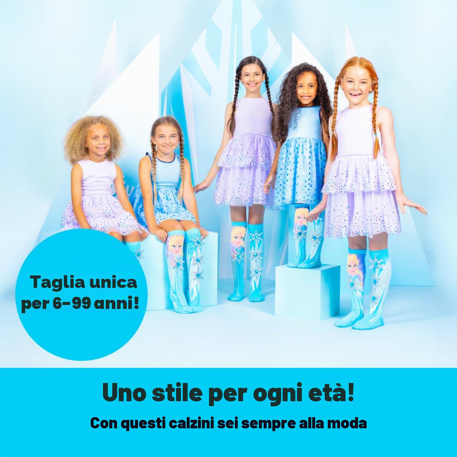 Madmia Disney Frozen Socken Coppia di Calzini, Blu, 6-99 Bambine e Ragazze