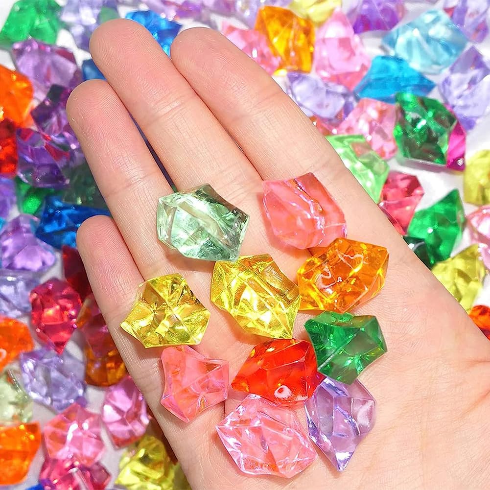 Gadpiparty 100pièces Pierres Précieuses Acrylique Forme De Diamant Jouet De Plongée Pour Piscine Décorations De Fête Aquatique Petits Jouets De Piscine Pour Anniversaire