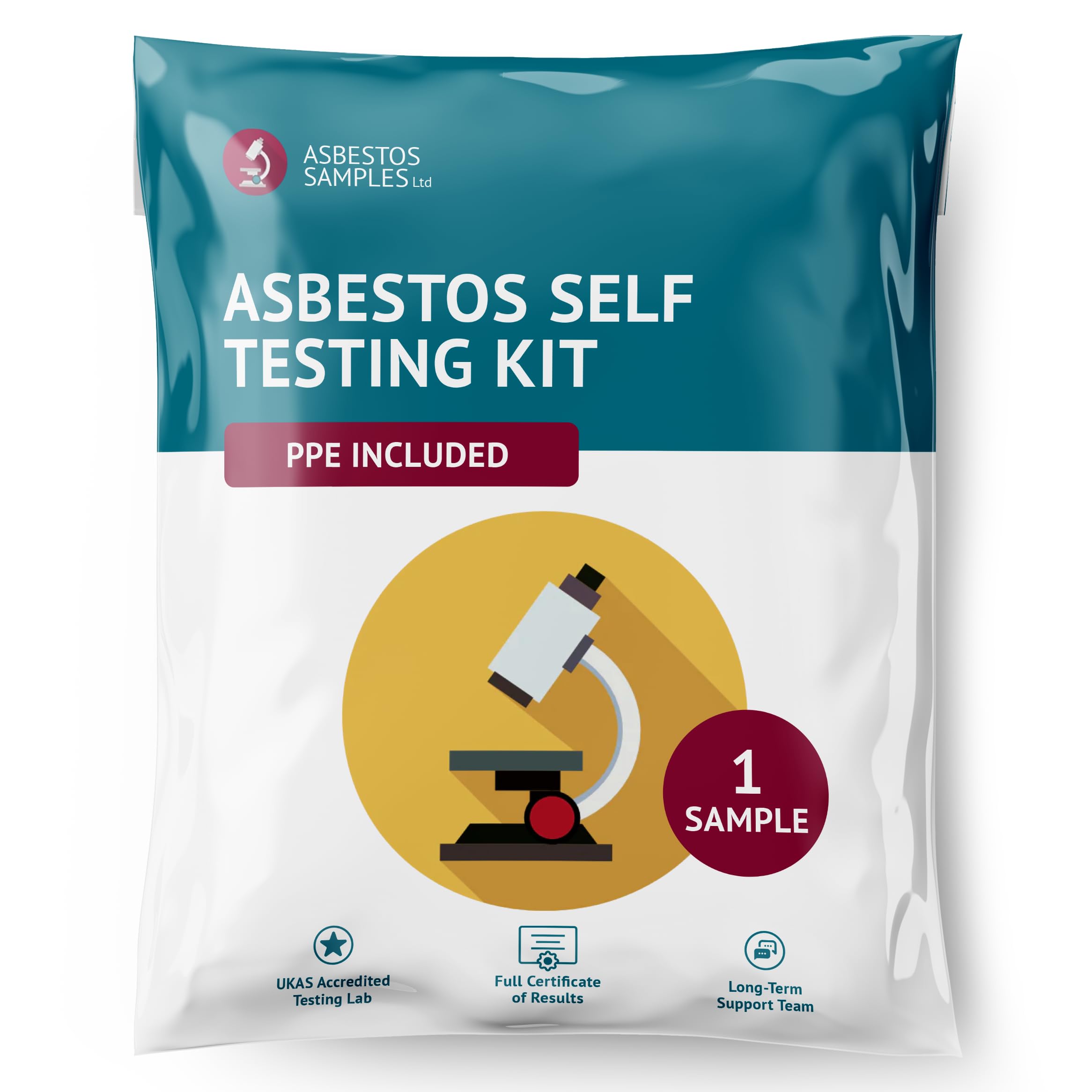 Asbestos Samples Direct Asbestos Self Testing Kit | 1 Sample Tested | Ukas Accredited Lab Certificate | Industry Approved Protective Equipment | Fast Results