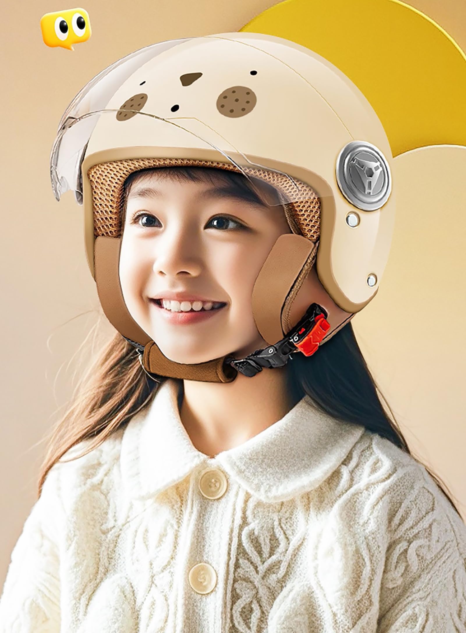 Casco Moto Per Bambini, Scooter, Casco Jet Con Visiera Parasole, Scooter Per Ragazze, Ciclomotore Per Ragazzi, 48-55 Cm, Per Bambini 3-15 Anni