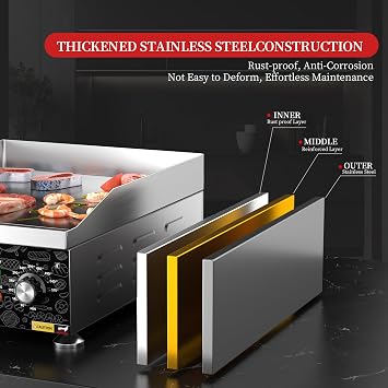 14 Commercial Electric Griddle,Electric Countertop Flat Top Griddle