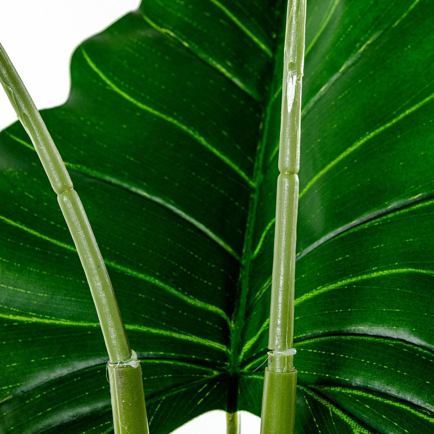 Planta Artificial de alocasia con 9 Hojas de pasia de PVC en Verde 150x25x25cm
