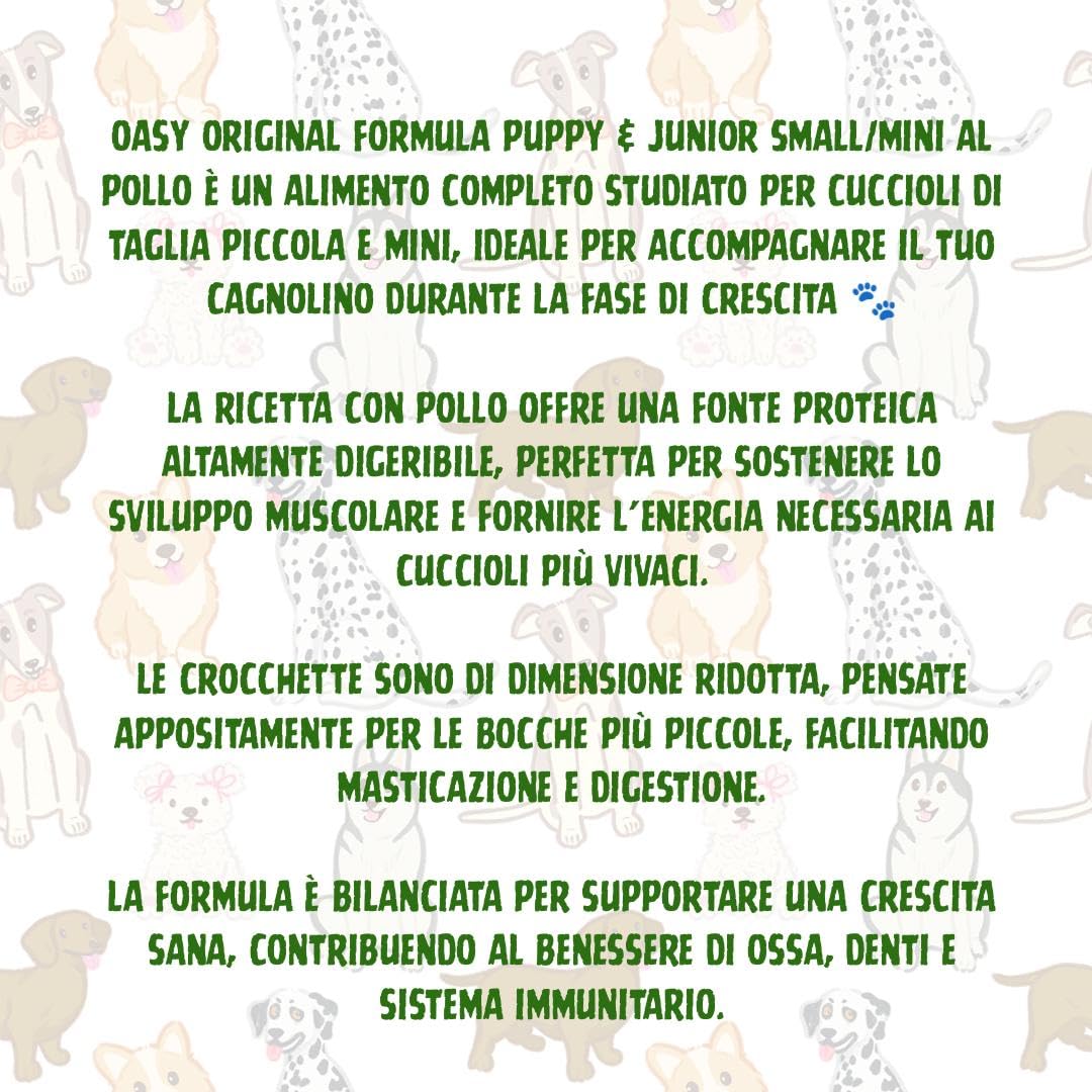 Oasy Puppy - Pienso para perros pequeños/mini pollo, 2 kg, alimento completo para perros cachorros de talla pequeña y mini sabor pollo, paquete de 2 kg, 2 kg