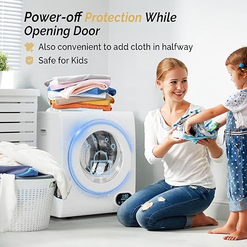Vista 5 de ROVSUN Portable Clothes Dryer, 110V 850W High End Front Load Laundry Tumble Dryer, 1.5 cu.ft Electric Dryer with Stainless Steel Tub & LCD Touch