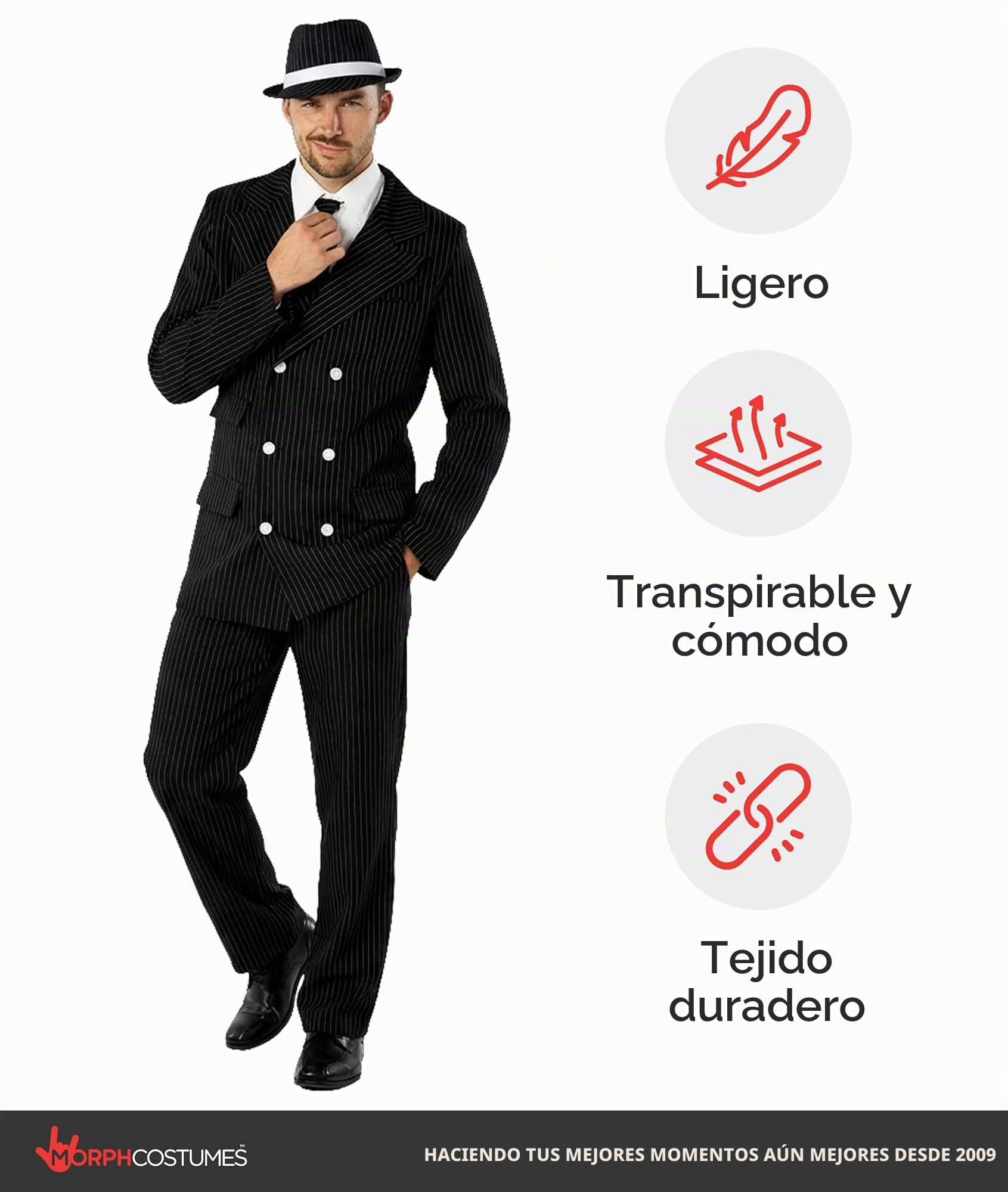 Fun Shack Disfraz Gangster Hombre, Disfraz Mafioso Hombre, Disfraz Años 20 Hombre, Disfraz Carnaval Hombre