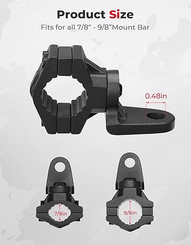 Miniatura 6 de KEMIMOTO Soporte de látigo para ATV, barra de luz de aluminio resistente para montaje de luz de persecución ajustable para manillar de