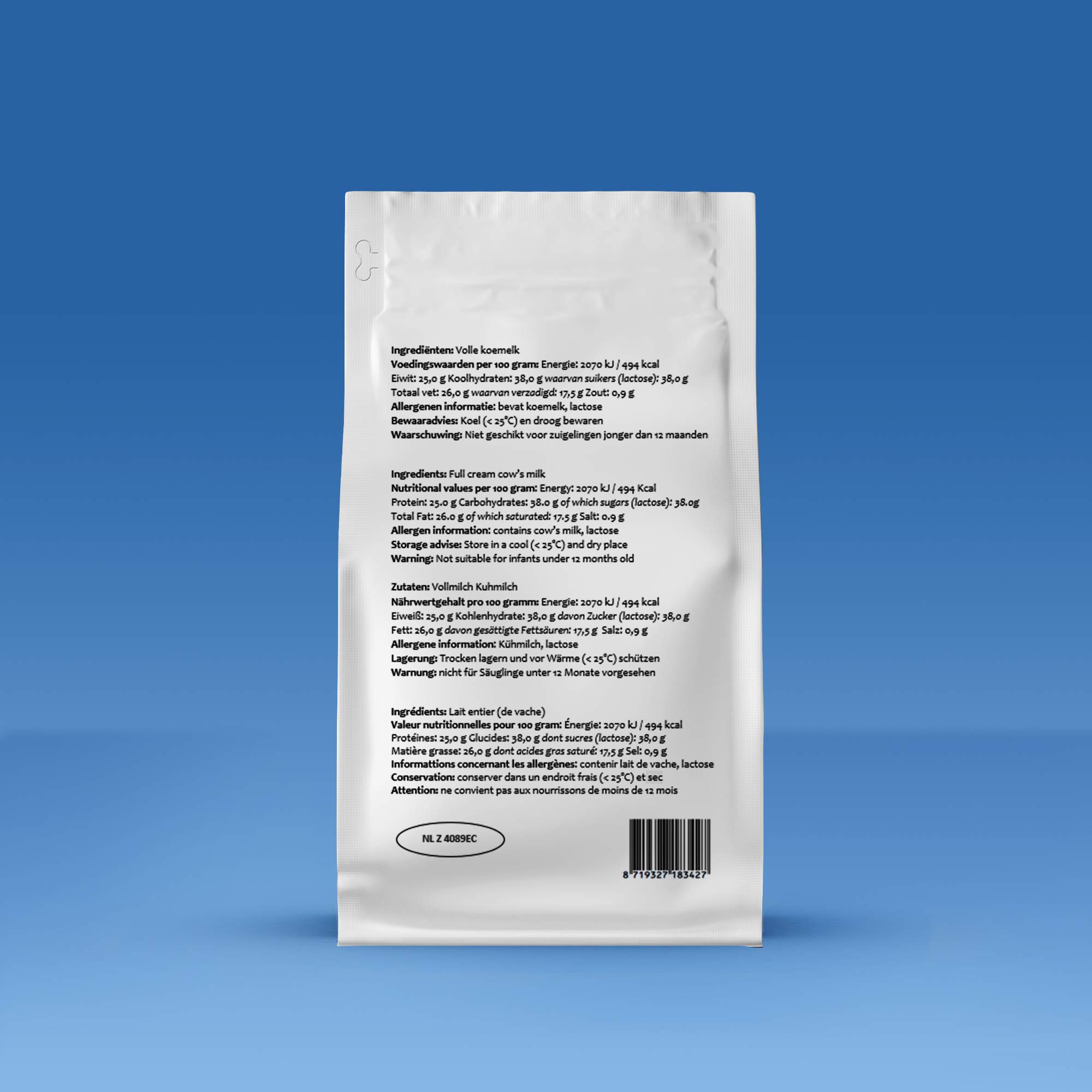 Best Way | Vollmilchpulver | 5 KG | 0% Zusätzen | Wiederverschließbare Verpackung | Lange Haltbar | Vielfältige Anwendungsmöglichkeiten | Einfach Milch herstellen (nur Wasser hinzufügen)