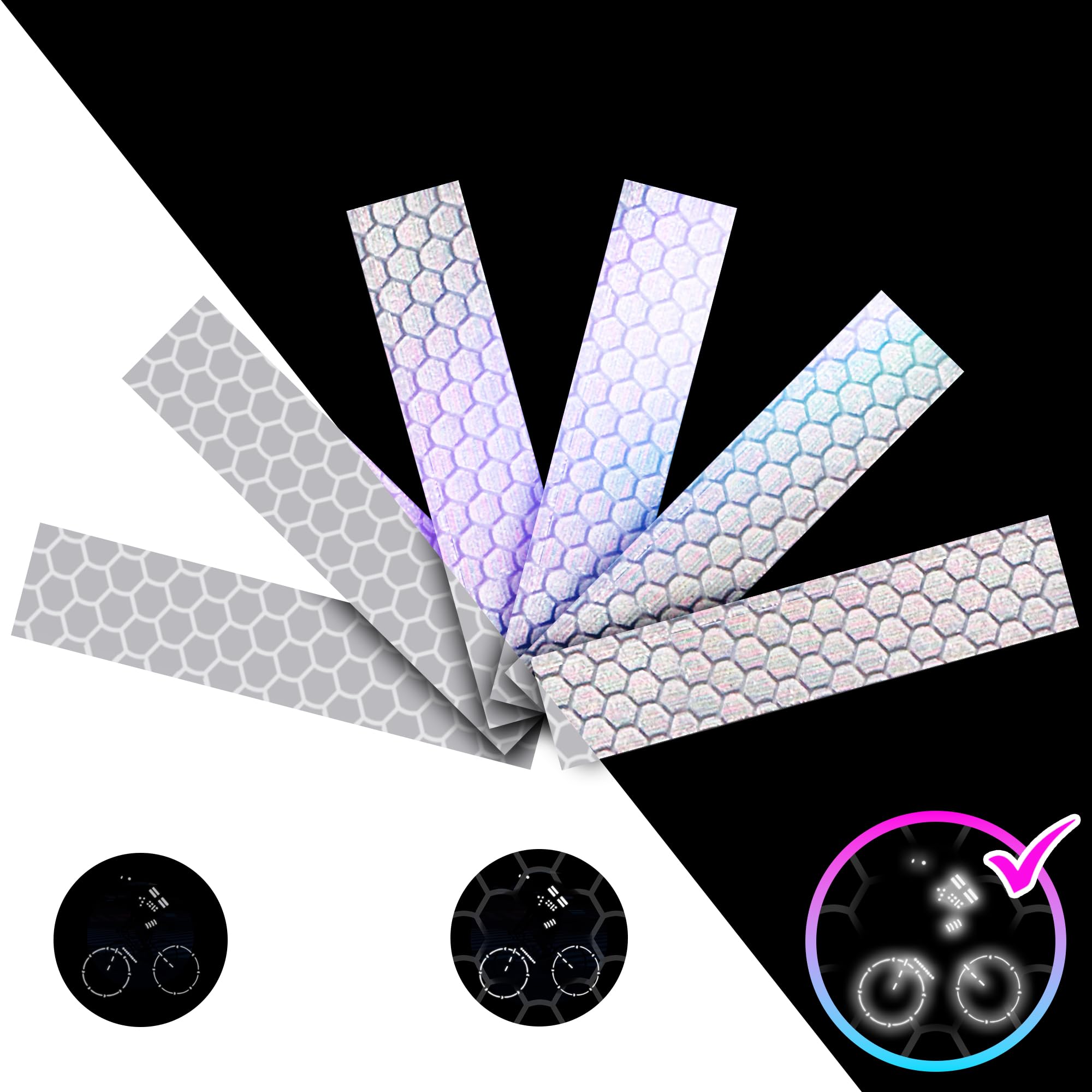 LOOM Reflective Stickers for Helmet | 6pcs Brilliant Gray | Similar to 3M Reflective Tape | Bike Reflectors for Night Riding, Mailbox reflectors |