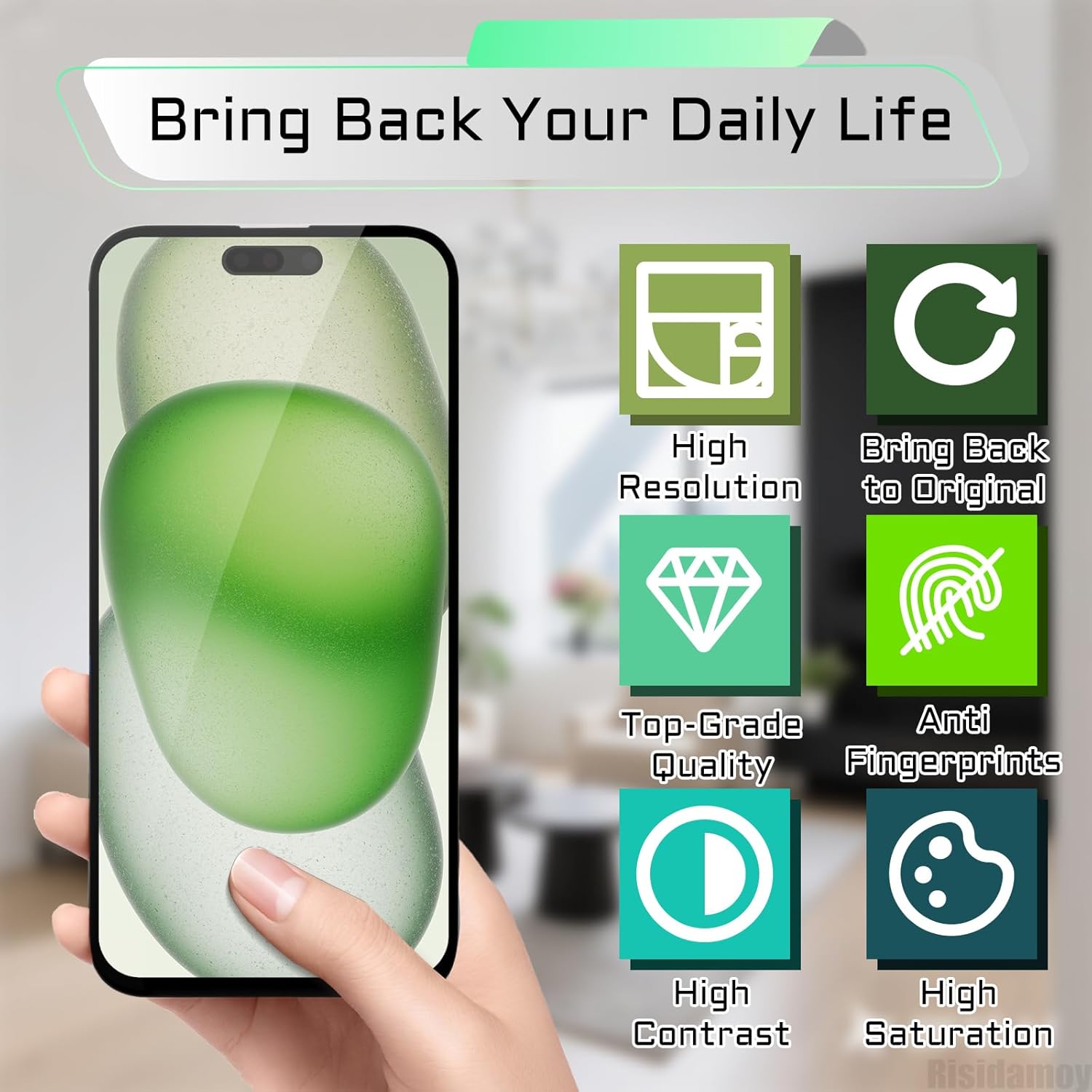 for iPhone 15 Plus Screen Replacement with Earpiece Flex Cable Ambient Light Sensor LCD Touch Display Digitizer Full Assembly with Front Glass Repair Tools Kits A3094 A2847 A3093 A3096