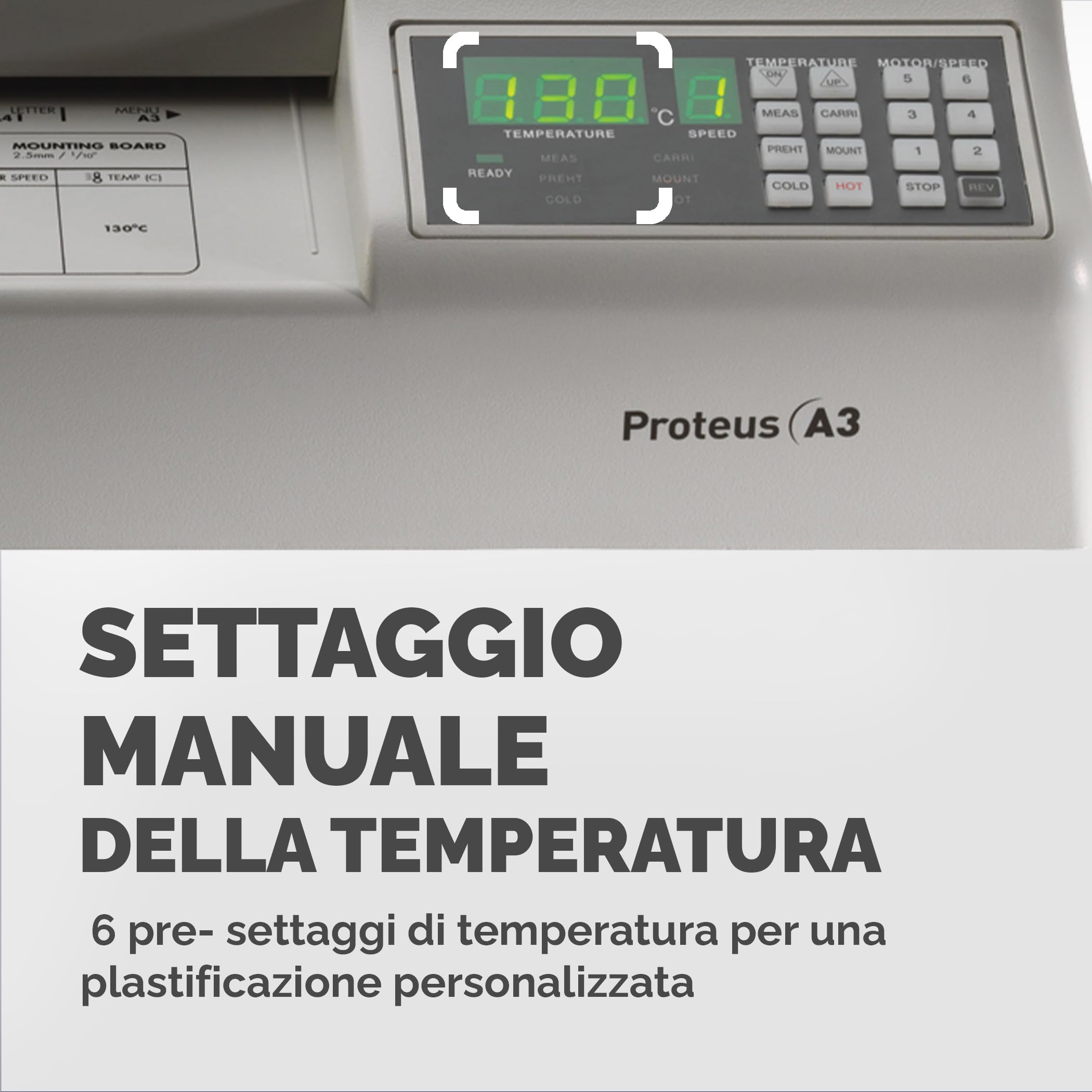 Fellowes 5709001 Plastificatrice Proteus A3, 95 cm/min, 6 Rulli, Plastifica a Freddo