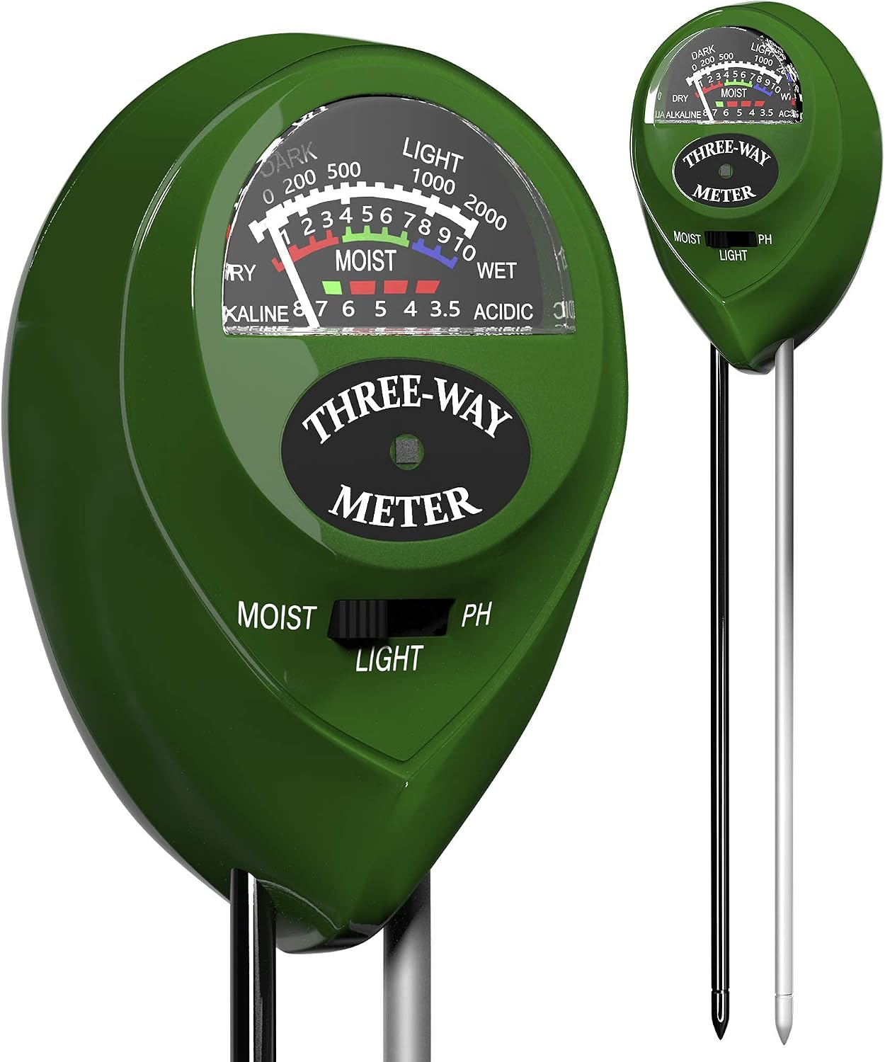 Trazon Soil pH Meter 3-in-1 Soil Tester Moisture, Light, pH, Meter Tool for Garden, Farm, Plant, Outdoor, Indoor, Lawn Care, Water Soil, Soil Hygrometer Sensor for Gardening, Test Kit for Garden
