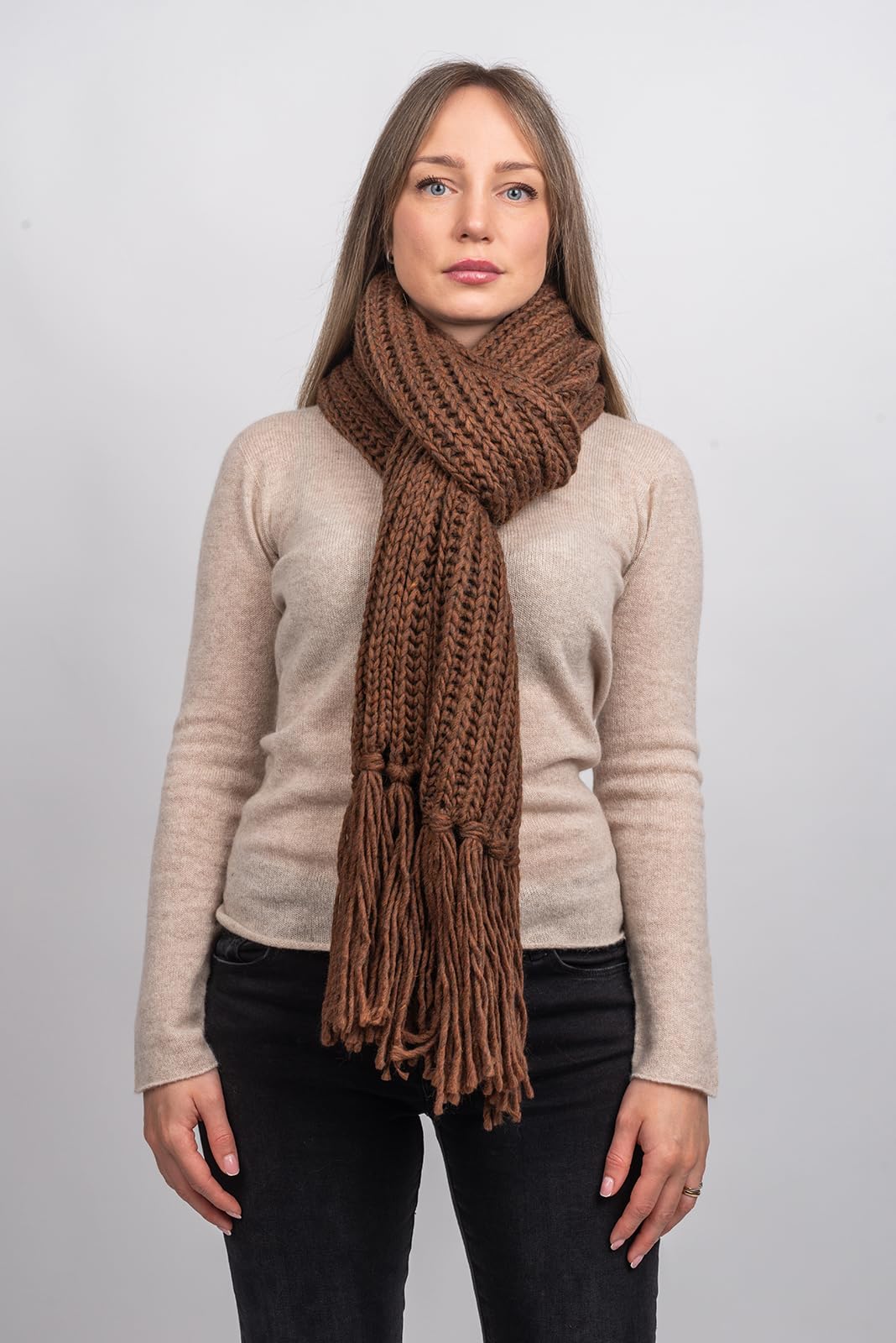 DALLE PIANE CASHMERE Sciarpa Donna Misto Alpaca | Sciarpa versatile in ogni stagione, elegante idea regalo per lei e per lui, autentico lusso italiano Made in Italy