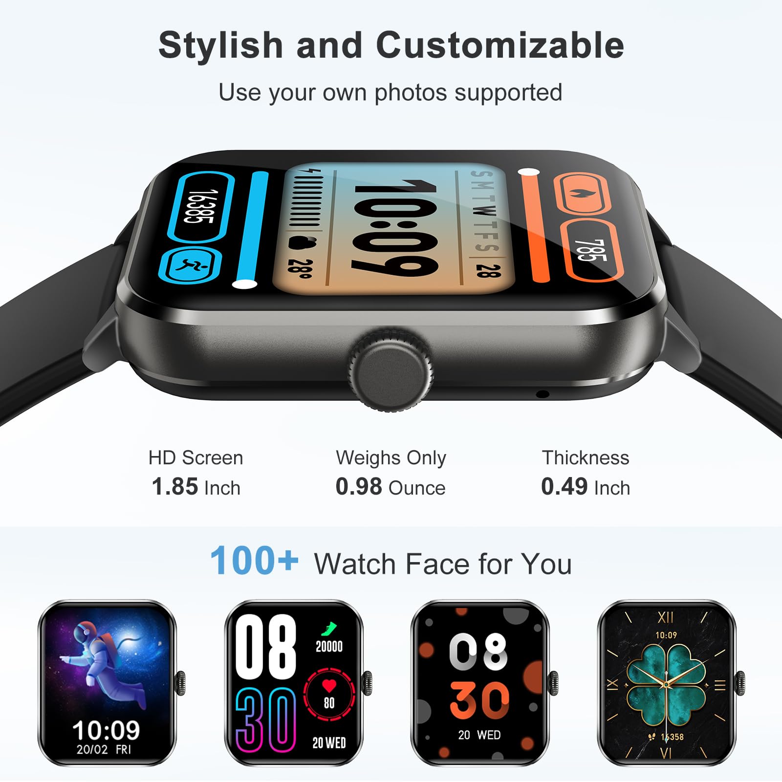 Blackview R50 1.85" Smart Watch, 2024 New Upgraded Smart Watch for Men  Women for iPhone ＆ Android, 1.85" Fitness Tracker Bluetooth Call  [Answer/Make] Black : Buy Online at Best Price in KSA -