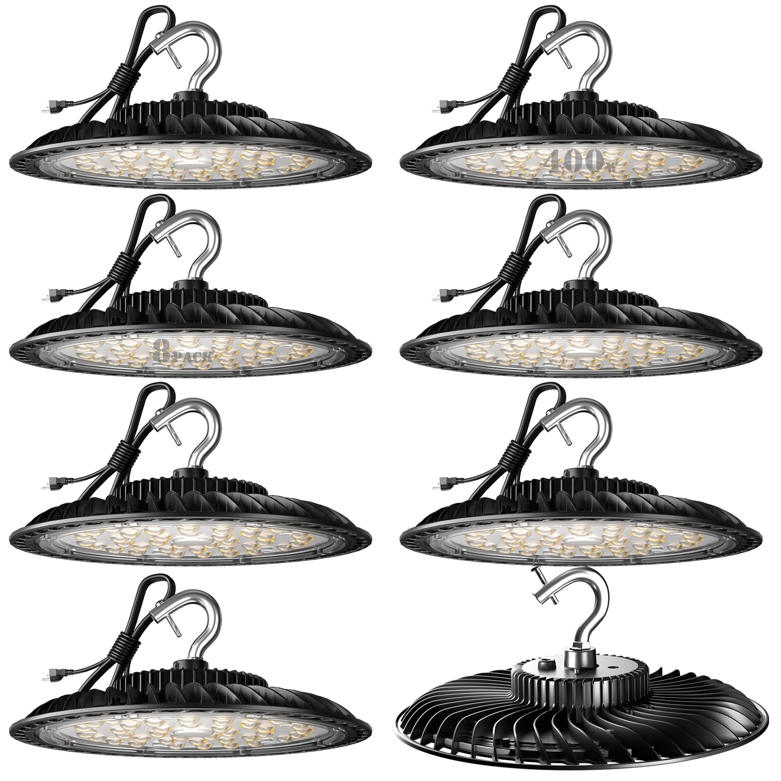 bulbeats Upgrade 200W UFO LED High Bay Light ??????????-????????,ETL Listed High Bay LED Lights 30000Lm (Eqv.800W MH/HPS) High Bay LED Shop Light- 8Pack ???????? ????????????????