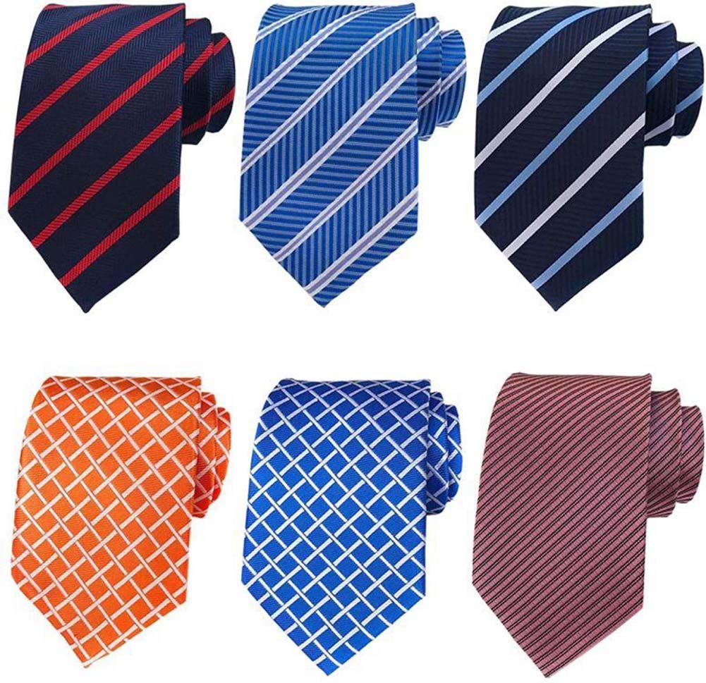 WeiShangLot 6 PCS Classic Men's Silk Tie Necktie Woven JACQUARD Neck Ties