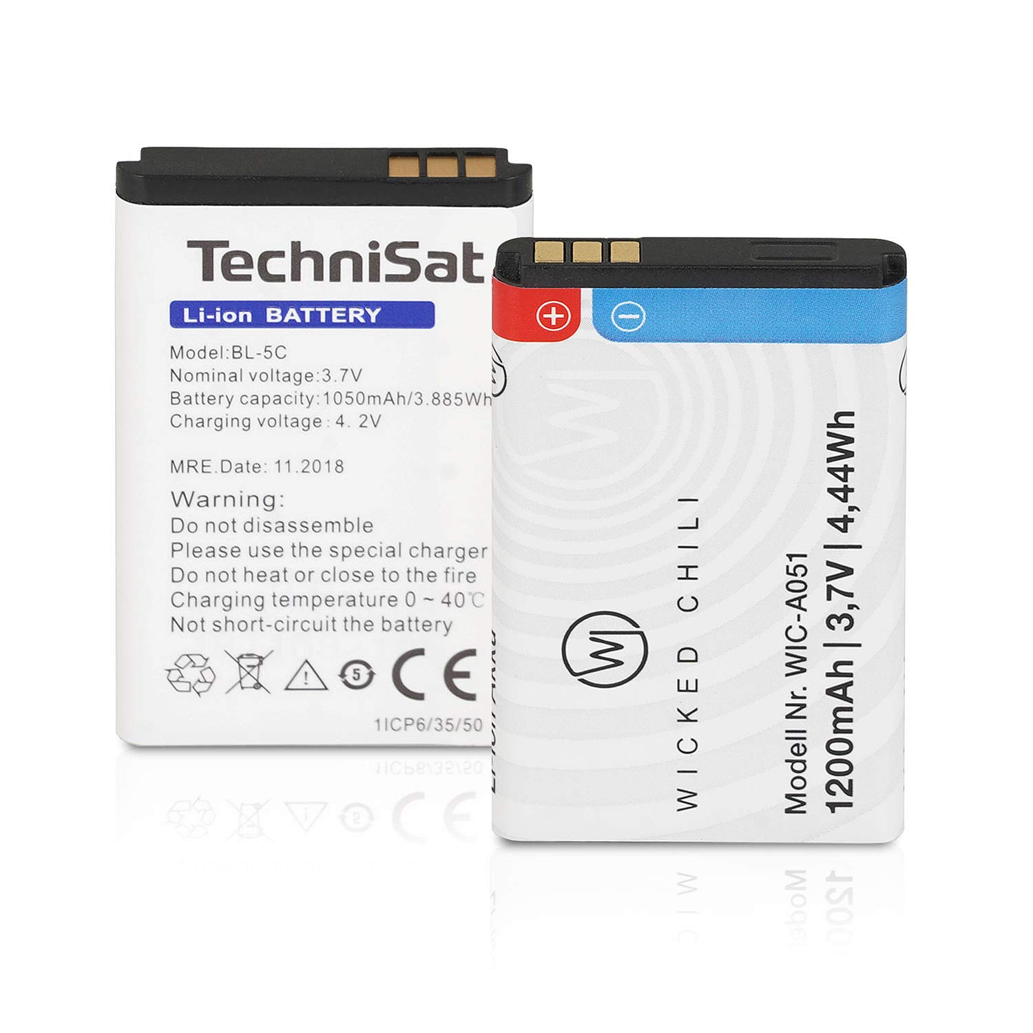 TechniSat DIGITRADIO Batteria Sostitutiva BL-5C 1200mAh Compatibile 2, 2S, 1, 1S, Viola 3, Transita 200, 100, RDR