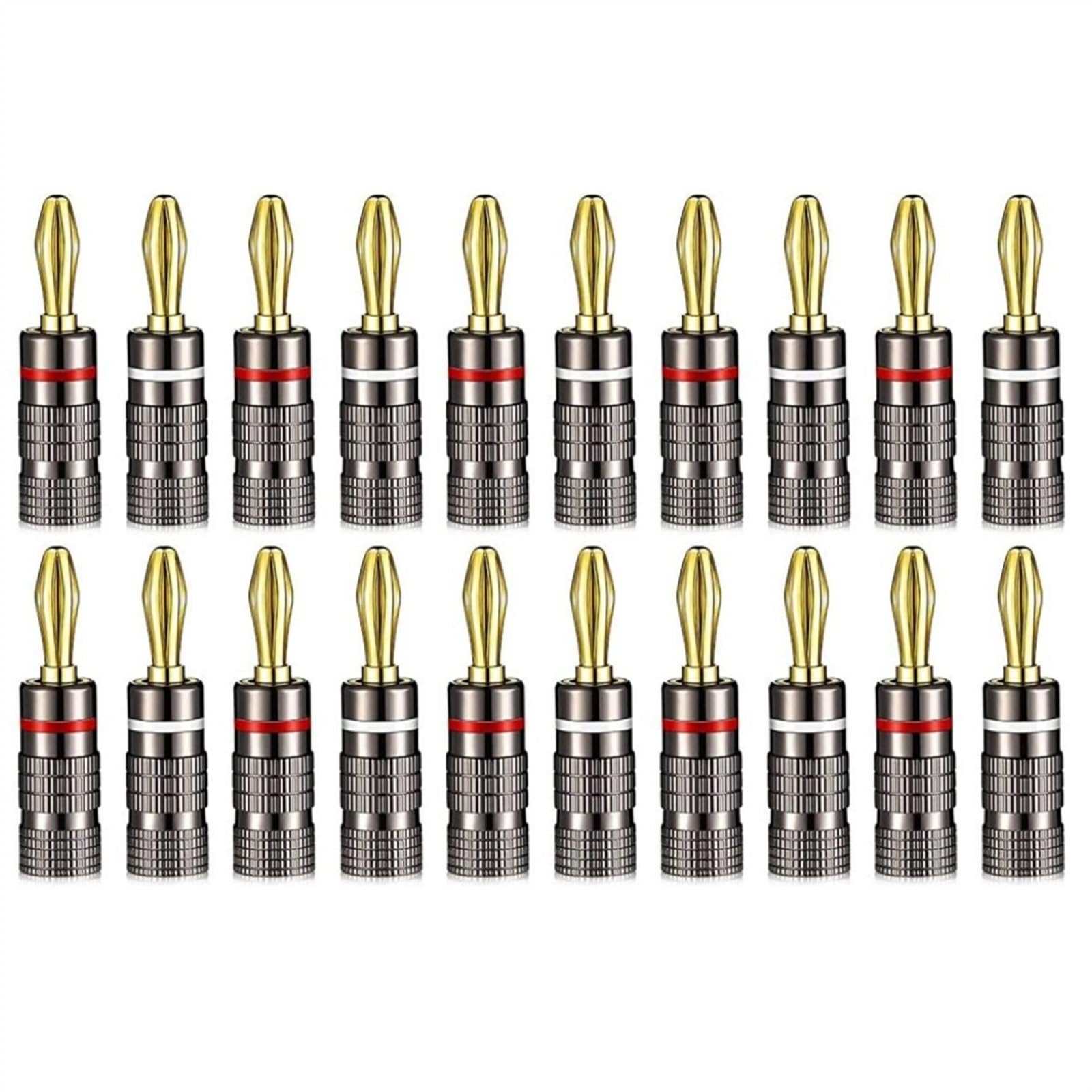 100 pièces fiche Banane plaqué Or cuivre 4mm connecteur Banane mâle Haut-Parleur Prise Pistolet métal