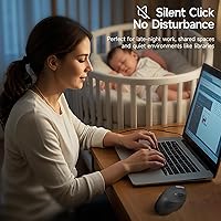 Vista 4 de SANWA Ratón de Trackball vertical, 2.4G inalámbrico+mouse ergonómico Bluetooth, botones silenciosos programables, 3 DPI, control preciso del pulgar