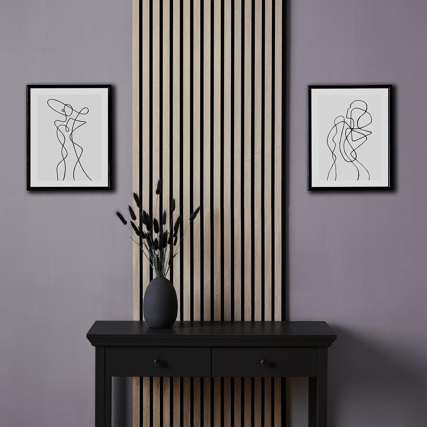 Homestyle4u 2661, panele akustyczne 60 x 60 cm panele ścienne szare okładziny ścienne wewnątrz 2 panele ściana drewno panele dekoracyjne MDF