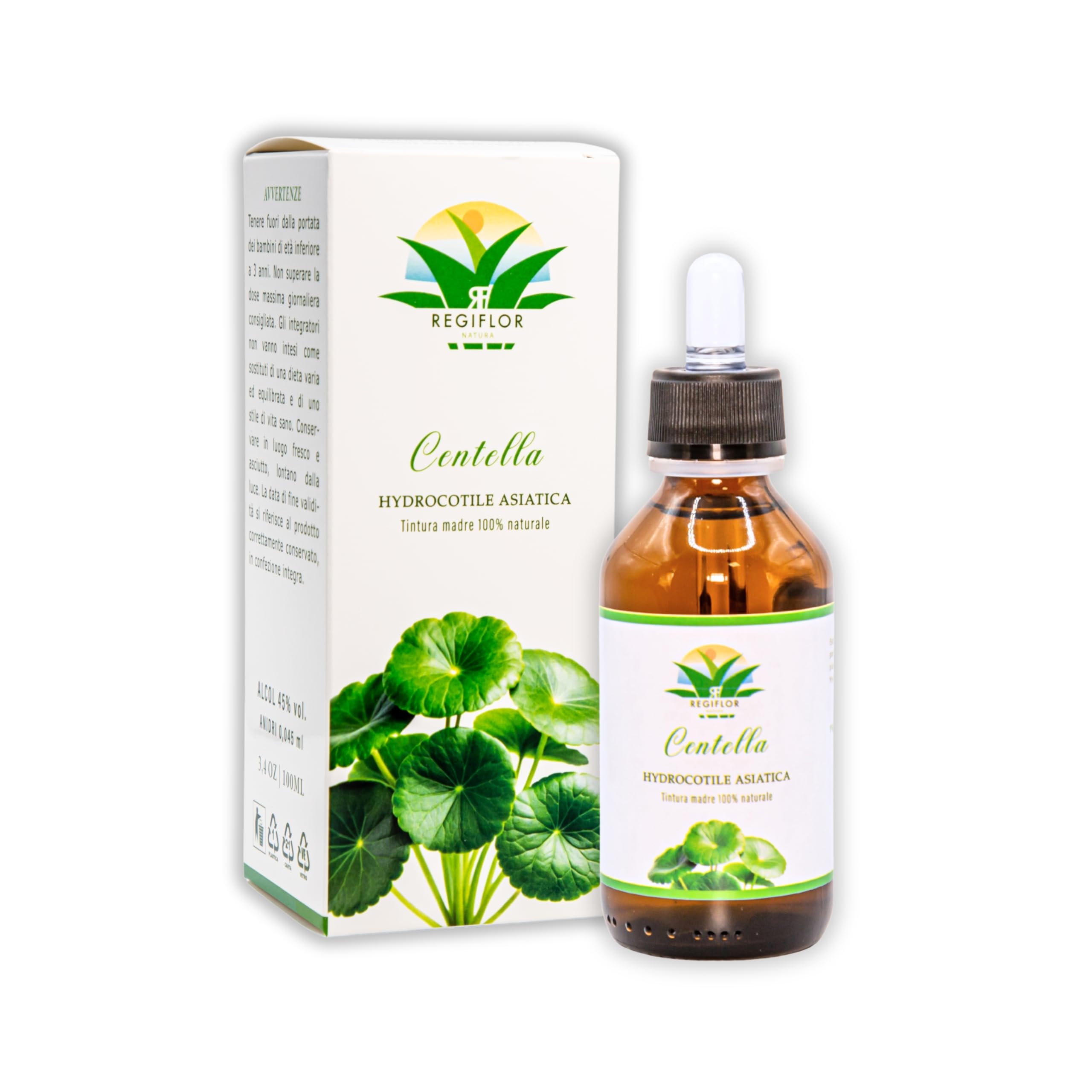 Tintura Madre di Centella - Hydrocotyle Asiatica - 100% Naturale, 100ml con Contagocce - Integratore alimentare - Integratore a base di Hydrocotyle Asiatica