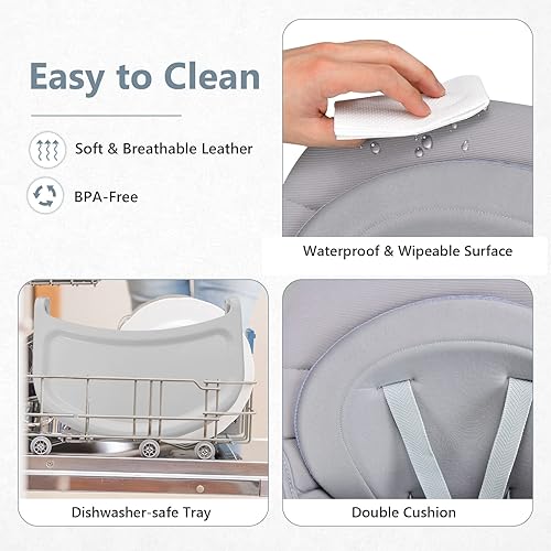 Miniatura 6 de INFANS Silla alta 8 en 1 para bebé, silla alta convertible para bebés y niños pequeños, asiento elevador de comedor para bebés, mesa de bloques de