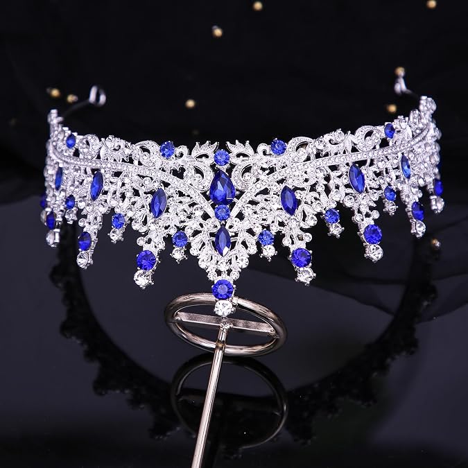 Tiaras and Crowns for Women Crystal Princess Tiaras Rhinestone Queen Crowns For Wedding Bridal Birthday Prom Pageant Party (Tiara 100)