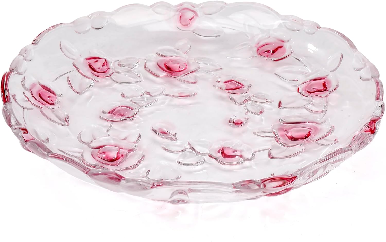 MAGCOLOR Pink Rose -shaped Large Decorative Bowl-13 inch Diameter, Modern Handicraft Pink Bowls for Home Decor, Decorative Fruit Bowl for Kitchen Counter, Stylish Key Bowl for Entry Table,