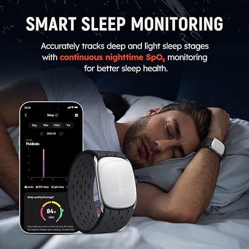 Miniatura 7 de Monitor de frecuencia cardíaca, sensor avanzado, datos precisos, 140 horas de duración de la batería, monitor de sueño, hormiga + Bluetooth, cómodo,