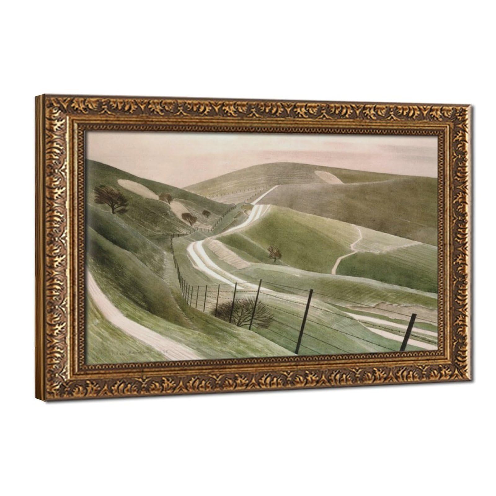 WCYB Chalk Paths by Eric Ravilious Posters Prints Canvas Deco Paintings Wall Art Hangable Frame 8" L X 12" W