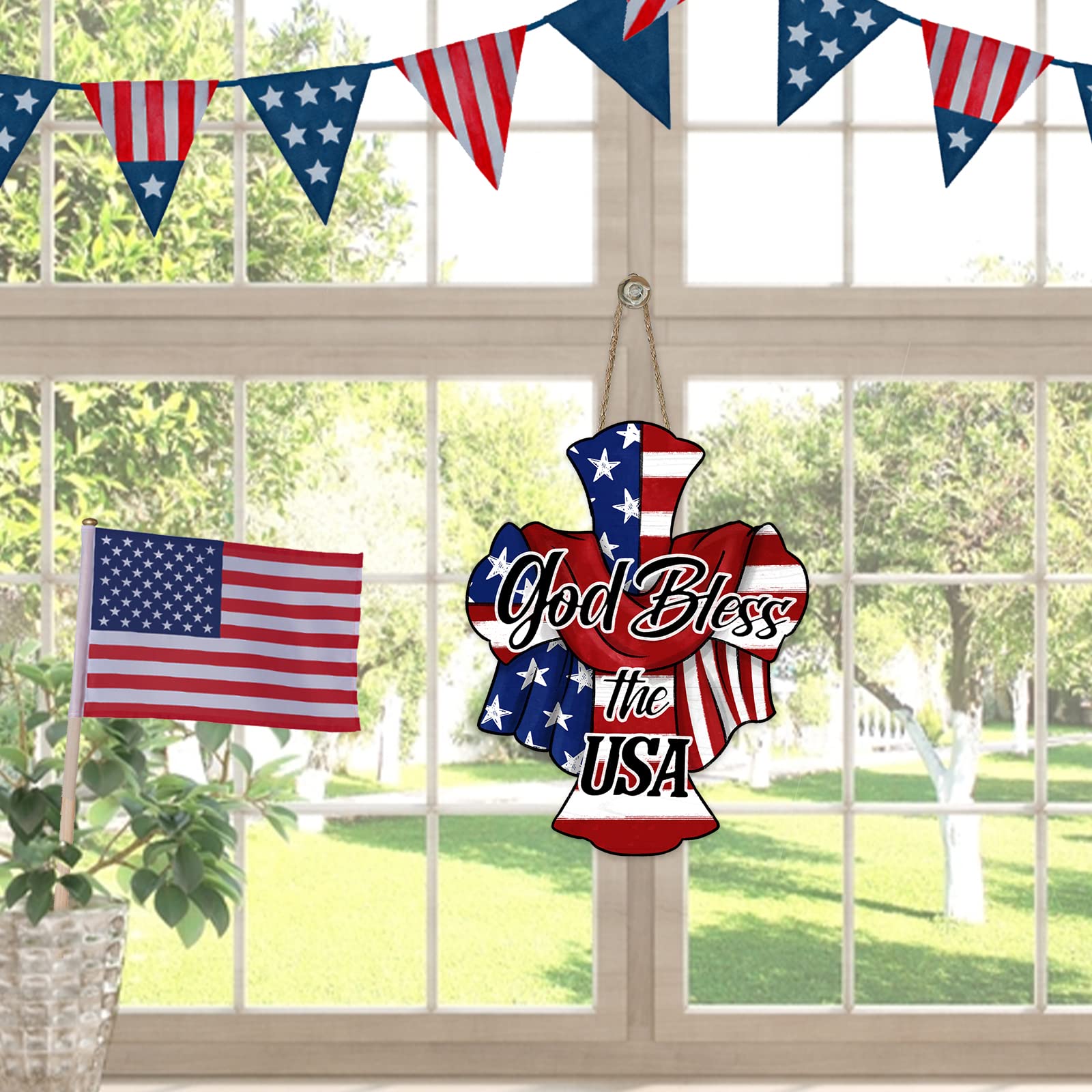 Amazon.co.jp: Deroro 7月4日 God Bless The USA 愛国心 宗教 クロス