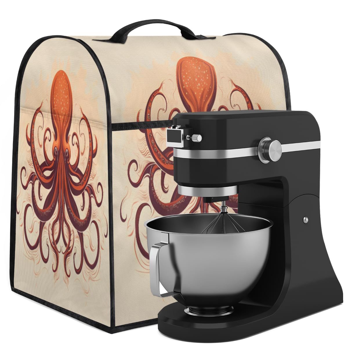 Coffee Maker Cover Octopus Pattern Kitchen Appliance Covers Small Appliance Covers Blender Cover Juicer Cover Dust Covers for Kitchen Appliances with Top Handle and Pockets,Washable,B581