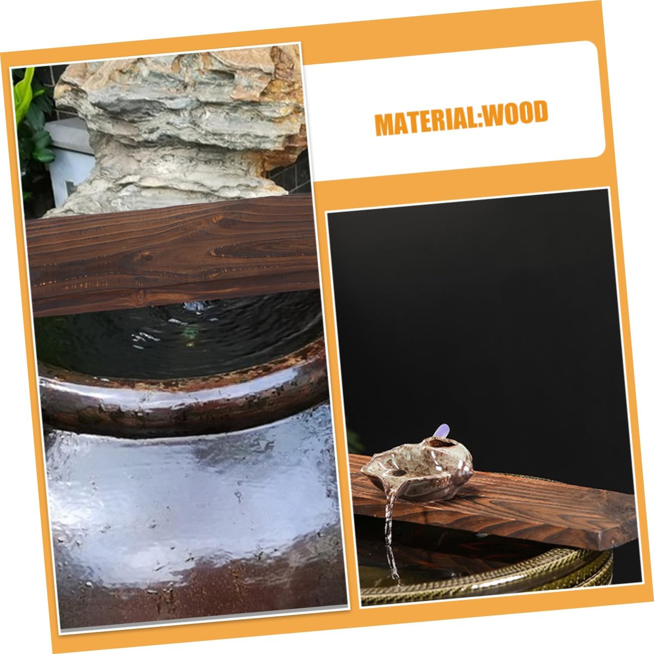 BESPORTBLE Fountain Pump Board Feature for Aquariums and Gardens Rustic Plank for Unique Water for Decor