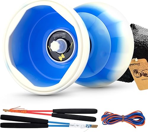 CHEE MONG MD01 Yoyo chino para niños y adultos, diábolo profesional de triple rodamiento, juguete Diábolo Yoyo de 5 pulgadas con 2 varillas de