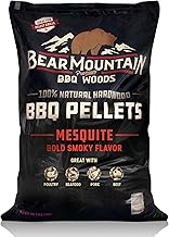 Bear Mountain All Natural Wood Pellets for Smoker, Grill & BBQ, 40 Lbs, Mesquite - Premium Hardwood Barbecue Pellets for Indoor and Outdoor Grilling