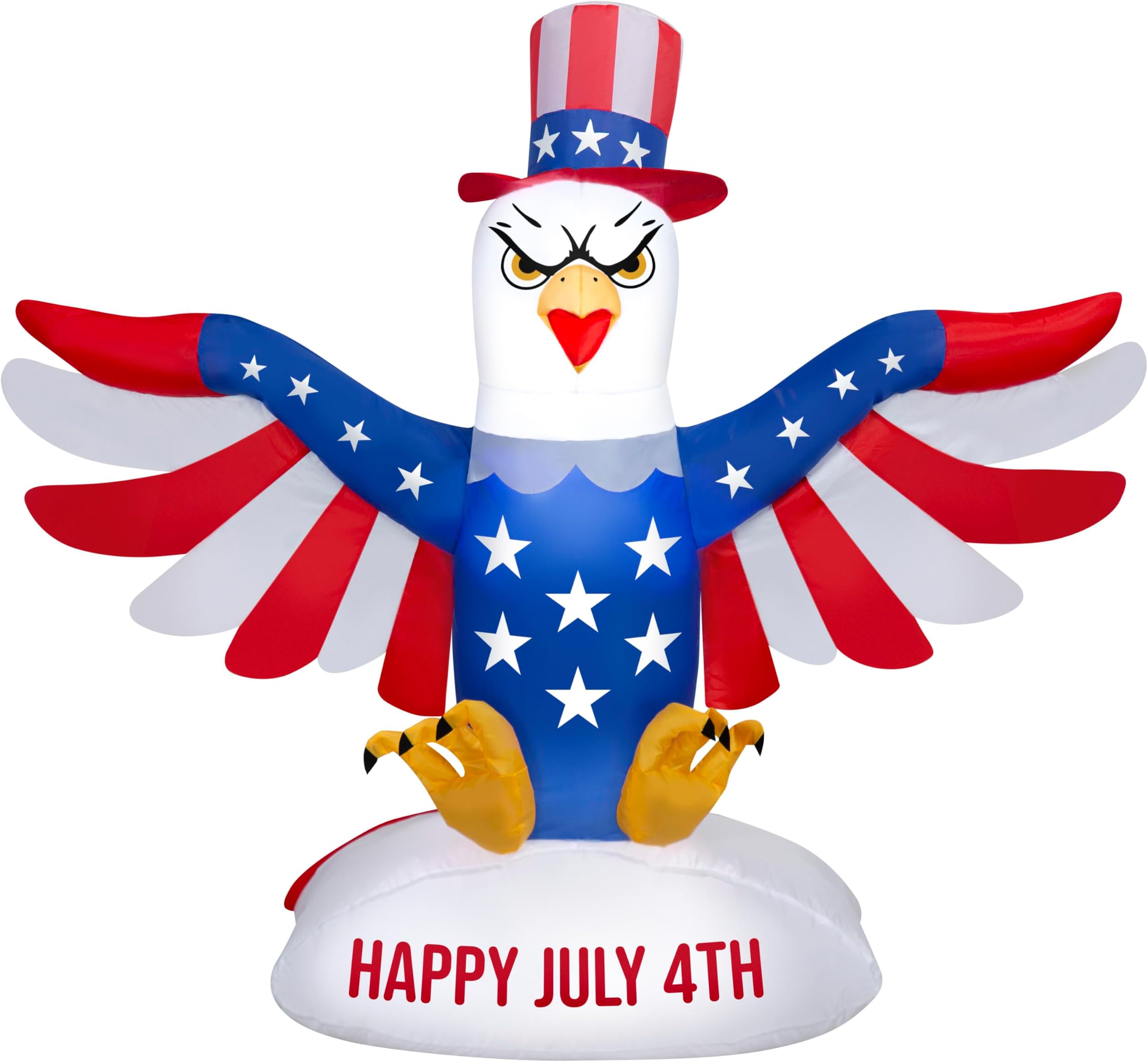 Gemmy Airblown Inflatable 4ft Independence Day Light Patriotic American Eagle Independence Day Yard Decor