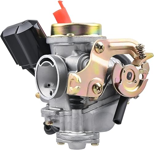 Miniatura 5 de Carburador de 50 cc para scooter de 49 cc 50 cc GY6 de 4 tiempos, Taotao Go Kart, ciclomotor, motores PD18J, carburador 139QMB con colector de