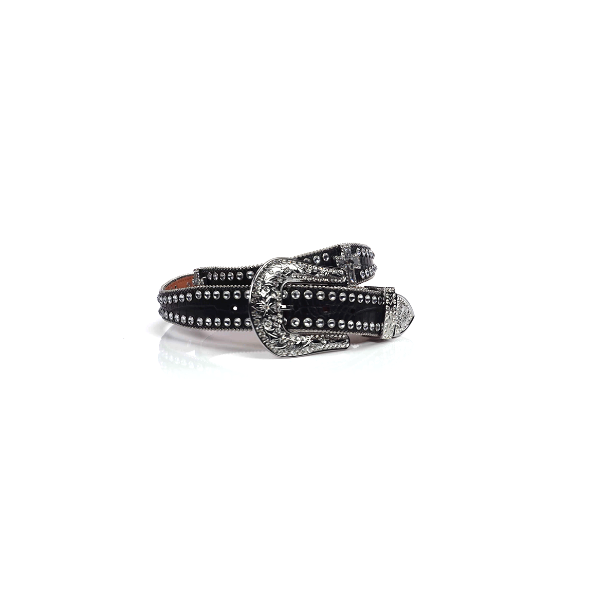 Blazin Roxx Western Belt Women Small Black Scalloped Rhinestone Cross Bling Blazin Roxx Women main image 3